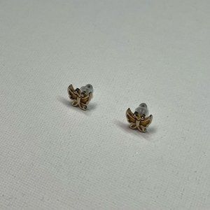 VINTAGE gold Tone butterfly stud earrings